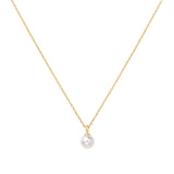 ゴールドパールドロップペンダント 14Kゴールドメッキ + 925シルバーネックレス N065-01G