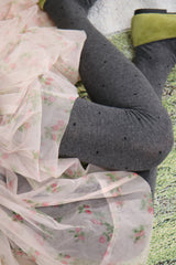 cotton polka dot tights (gray)