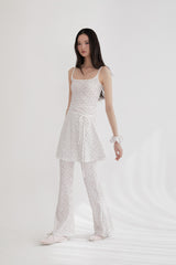 Flower strap mini dress(PINK)