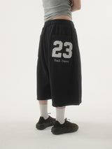 Bold 23embroidery bermuda sweat pants -3C