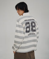 98 STRIPE RUGBY L/S SHIRT GRAY