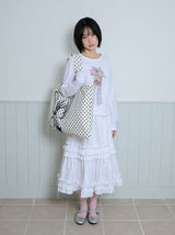 RUFFLE POINT SKIRT - WHITE