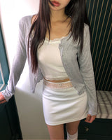 Rohin Frill Ribbed Cardigan