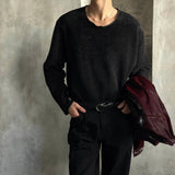 [UNISEX] ベルベットラウンドカッティングニット (4color)
