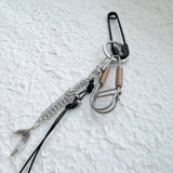 Wire Form Fishbone Charm Keychain