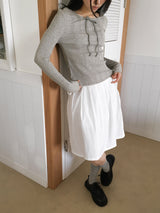 Rocha lace ribbon ribbed long-sleeved T-shirt