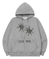 アキンリベットポイントアップリケフードジップアップ UNISEX (2COLOR)
