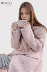 ウールダブルピンクロングコート