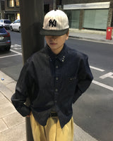 Non-fade Denim Cropped Shirt