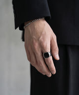 NR-301 Black Onyx Square Signet Ring