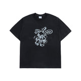 24FWハンドスケッチラビットショートスリーブTシャツブラック