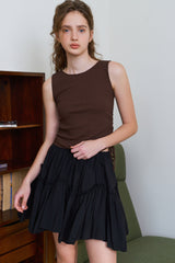 Wave frill skirt_black
