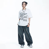 Washed Crop Lettering Short Sleeve - WHITE