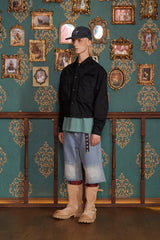 POCKET ARGYLE SHORT JACKET / BLACK