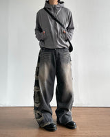 Contrast Highneck Hood Zip-up