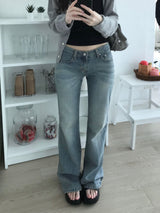 ステッチブーツカットデニムパンツ (one color)