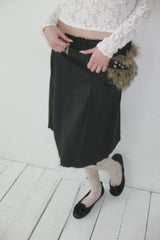 cut out wrap pleated skirt