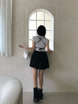 Lise Back Strap Tulip Sleeveless Mini Dress