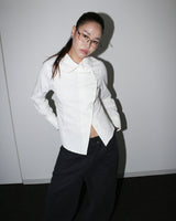 Side button shirts [White]