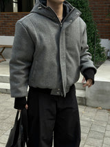 Haron woolfaka hooded padded jacket