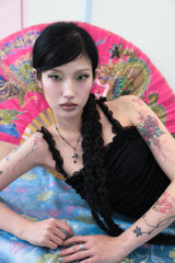 Shirring lace frill top (3color)