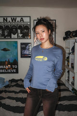 シャーデー長袖Tシャツ ブルー