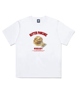 バターパンケーキプリントショートスリーブTシャツ ホワイト