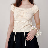 Eyelet Layered T-shirt (Yellow)