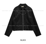 ダッチリベットセミクロップレザージャケット