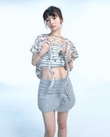 Eyelet 2 - Way Wrap Skirt - Gray