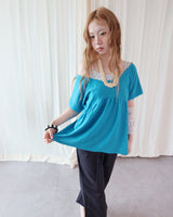 EMBOSSED OFF-SHOULDER TEE