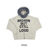 Loud Corduroy Stud Fur Hood Zip-Up