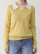 Classic Color Matching Collar Knit