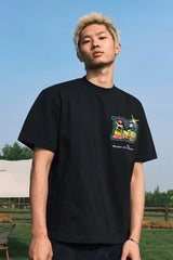 ストリートウェアプリントルーズTシャツ