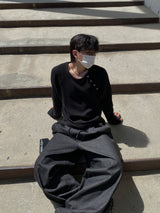 Esler Snap Waffle Long Sleeve T-Shirt 2C