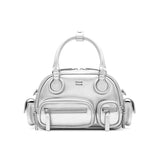 muva.レザー ボウリングバッグ マルチポケット 2WAY ショルダー＆クロスボディバッグ