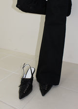 LACE-UP SLINGBACK HEEL