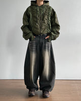 Brown balloon denim pants
