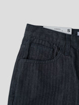 Herringbone denim flare pants