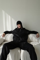 Wool jogger pants, Black