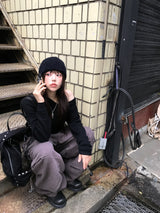 ユニセックスカミヤビンテージスターリベットワイドデニムパンツ