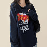 ベノムフレイムレタリングリバースプリントオーバーフィットロングスリーブTシャツ