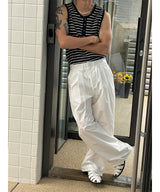 [Unisex] Nylon two tuck rope banding pants(3color)