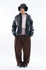 Bolt padded leather jacket