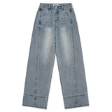 CURVE LINE WIDE-FIT DENIM PANTS [BLUE]