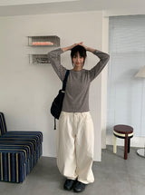 キンバーボーダーラウンド長袖Tシャツ