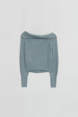OFF SHOULDER BUTTON CARDIGAN