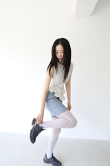 DOUBLE RUFFLE SLEEVELESS (IVORY)