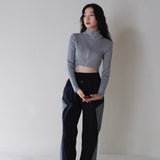 zip cropped knit