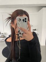 Leopard Double Star Drop Keychain